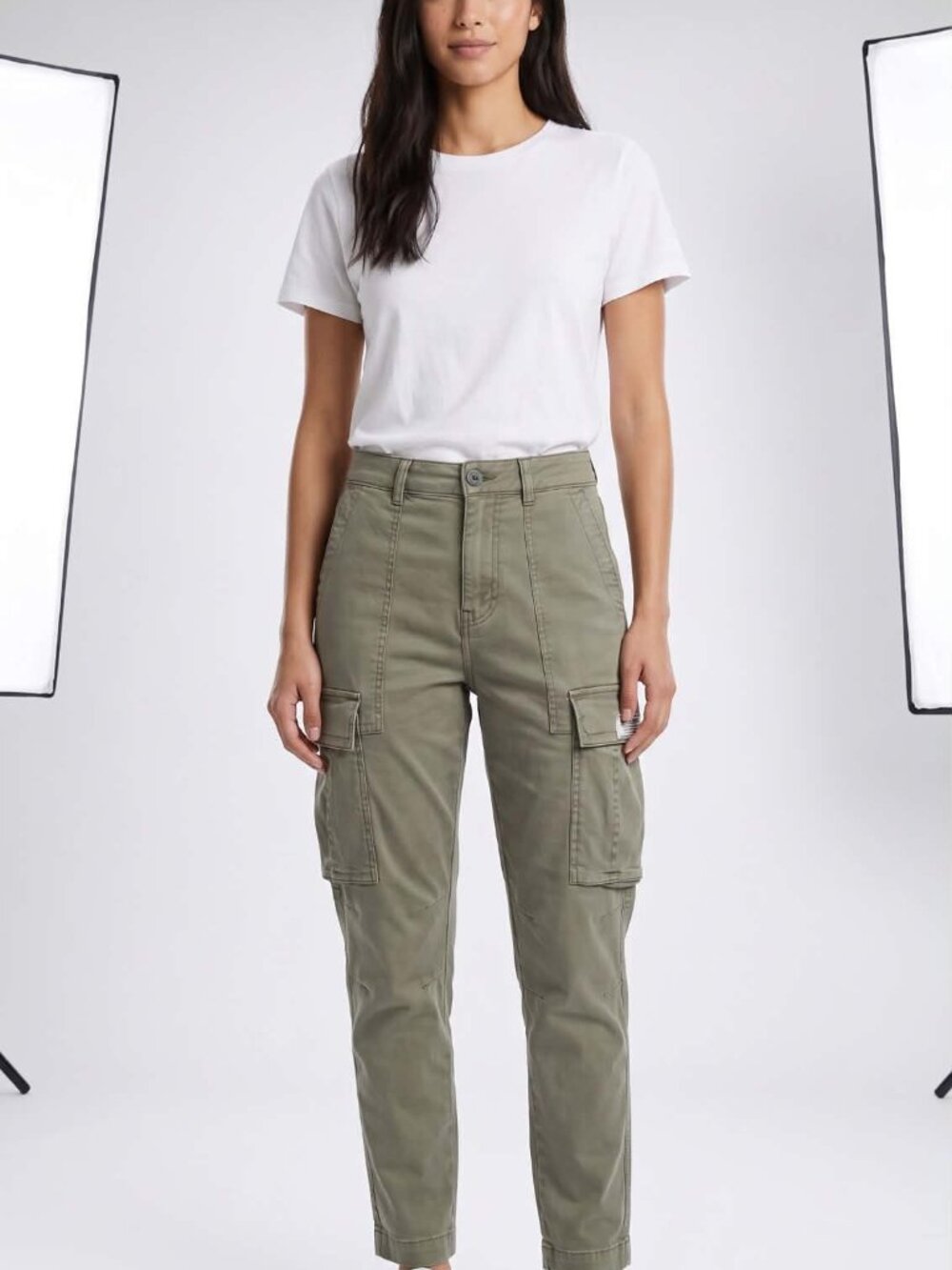 ZARA Utility Cargo Pants in Khaki size large